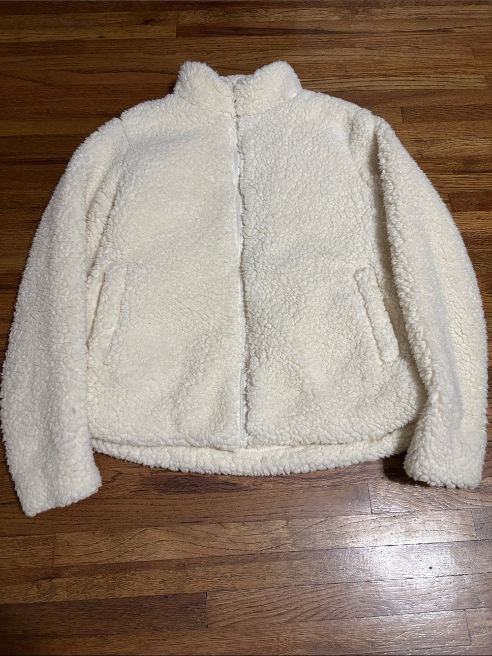 George women’s white cream sherpa jacket